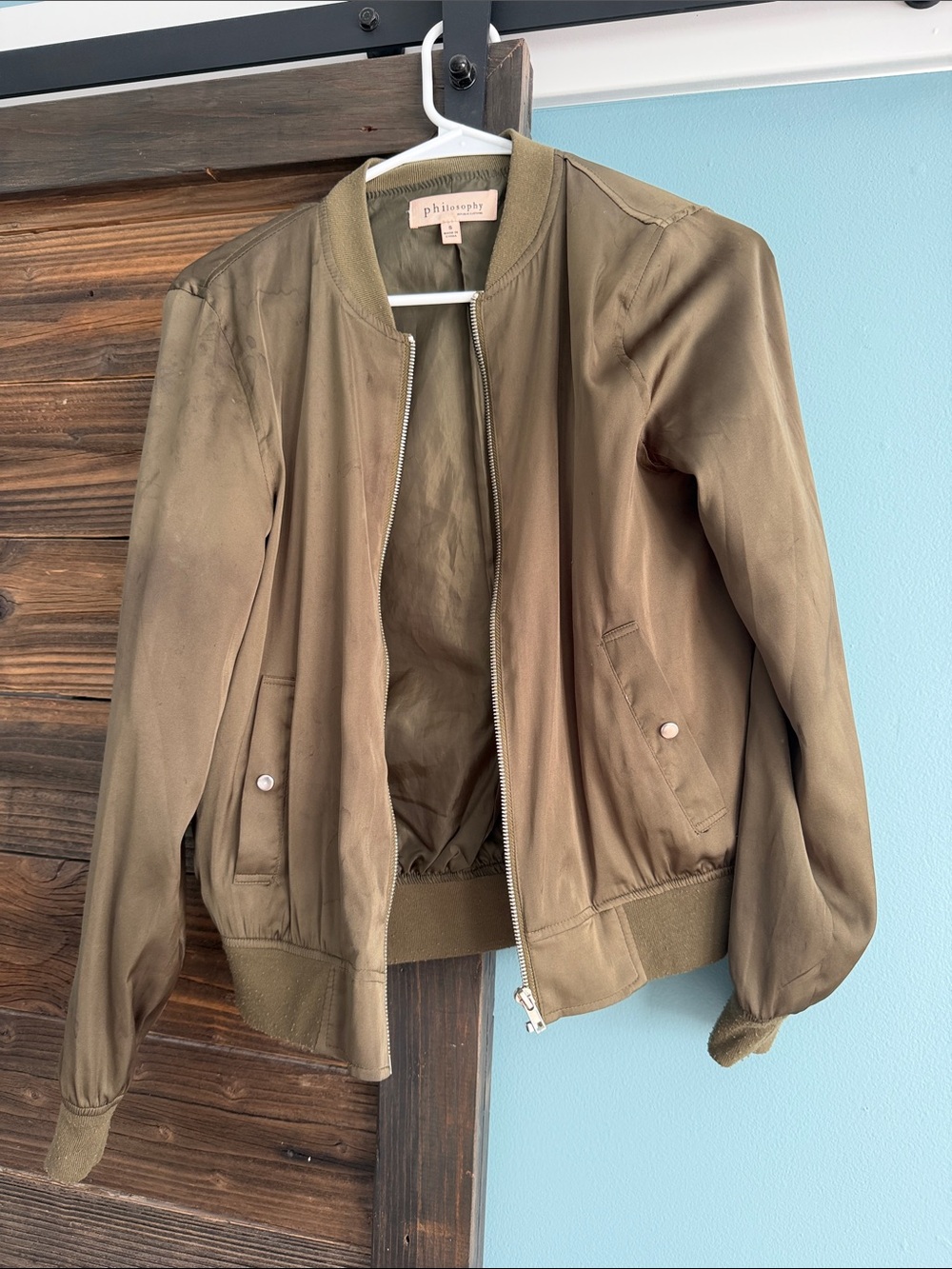 Philosophy Olive Bomber Jacket
